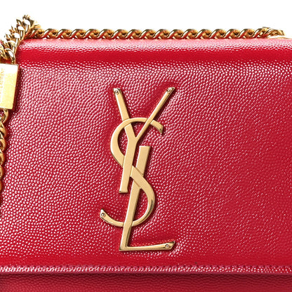 Saint Laurent Grain De Poudre Small Monogram Kate Satchel Lipstick Fuchsia 8 of 11