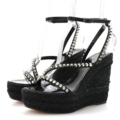 Christian Louboutin Patent Mafaldina 120 Wedge Sandals 37 Black 4 of 8