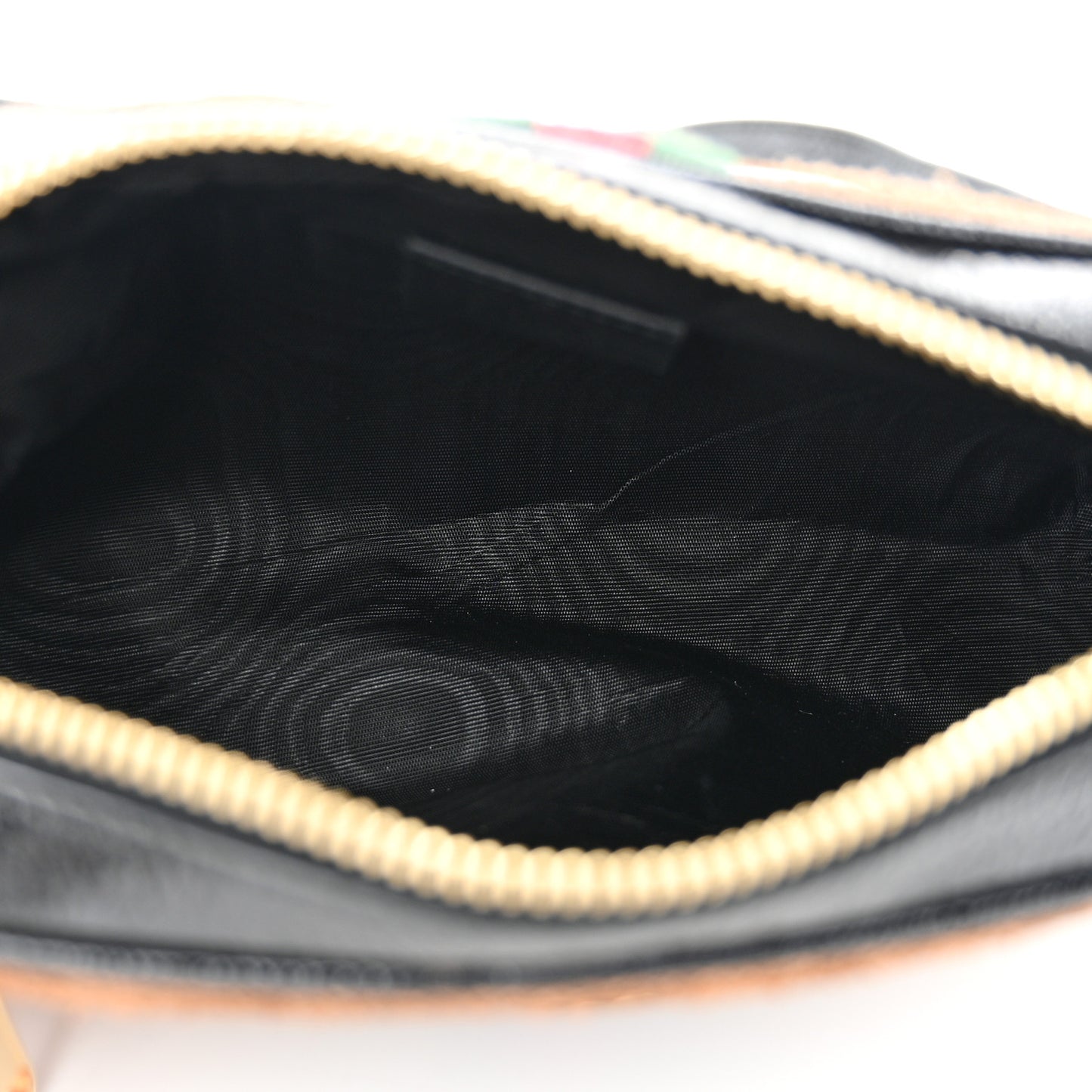 Suede Patent Web Small Ophidia Shoulder Bag Nocciola Black