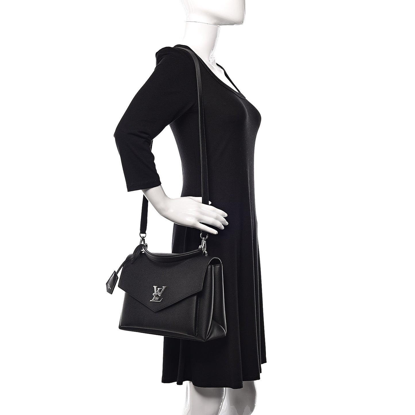 Soft Calfskin My Lockme Top Handle Black