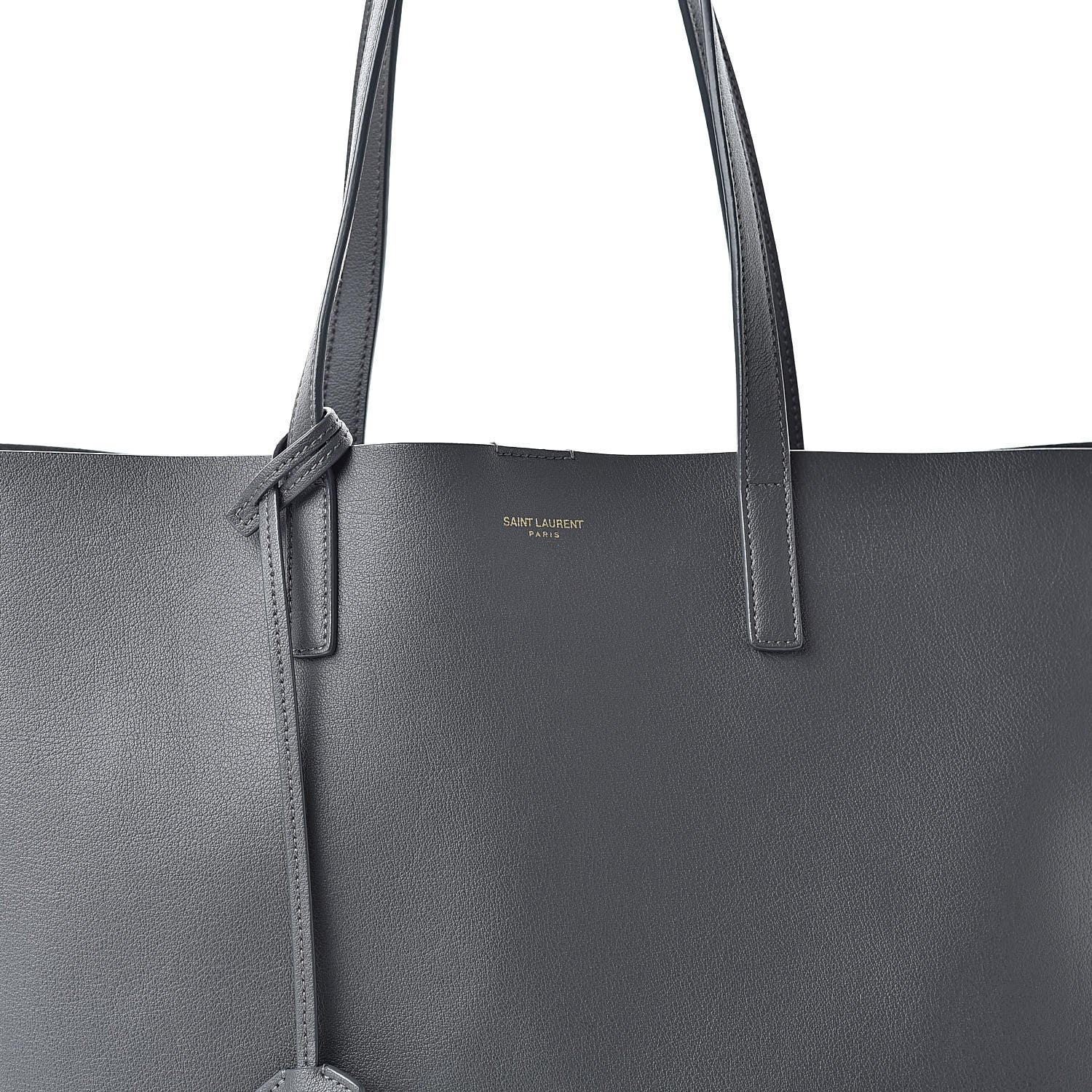 Saint Laurent Calfskin Large Shopping Tote Dark Grey 9 of 11