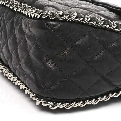 Chanel Washed Lambskin Quilted Maxi Chain Around Flap Black 10 of 10