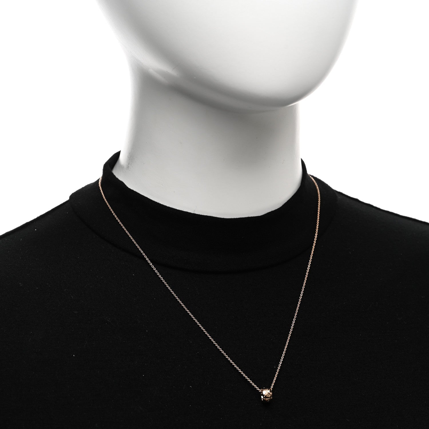 Chanel 18K Beige Gold Coco Crush Round Pendant Necklace 2 of 4