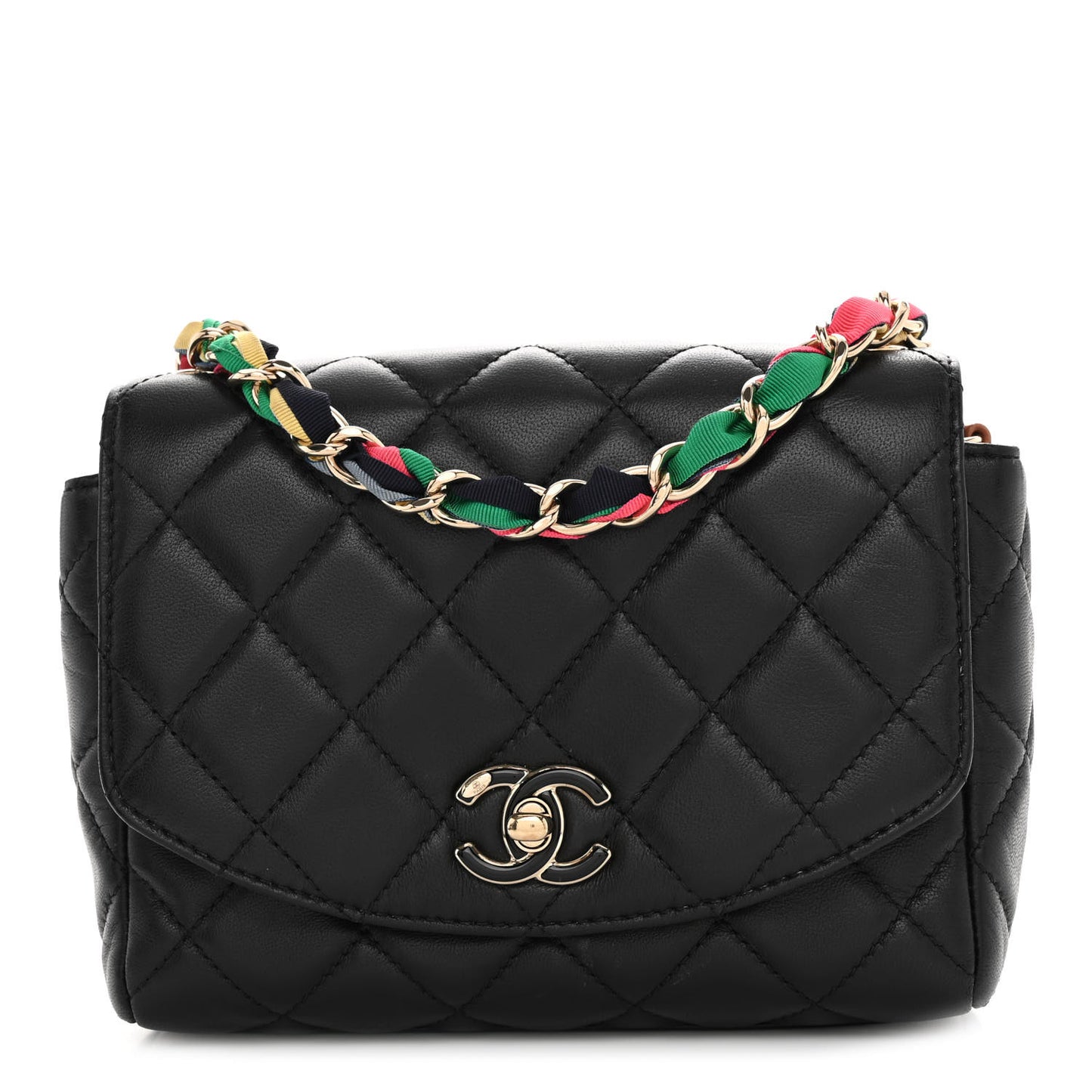 Lambskin Mixed Fibers Quilted Cocovado Flap Black