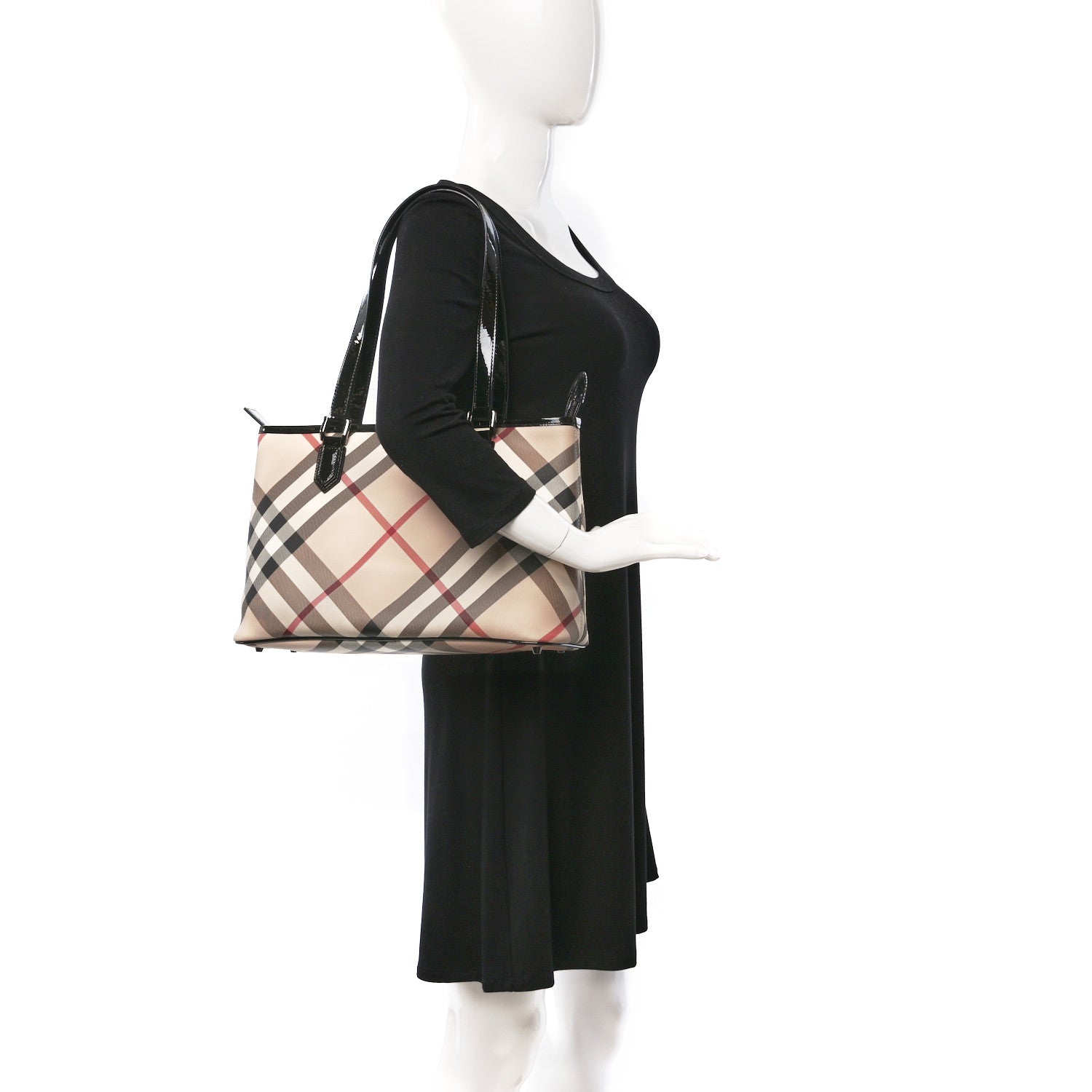 Burberry Supernova Check Small Nickie Tote Black 2 of 8