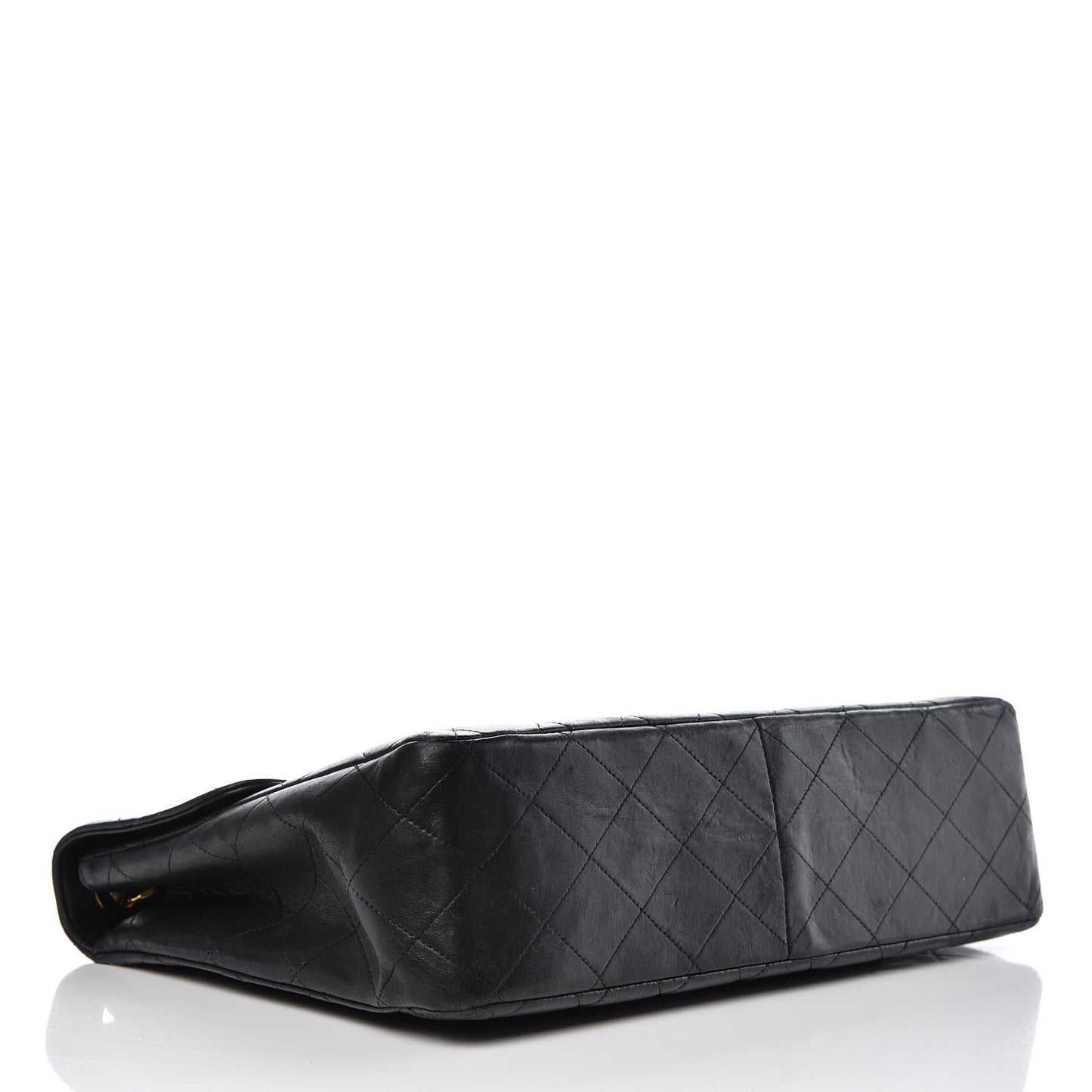 Lambskin Quilted Jumbo Single Flap Black