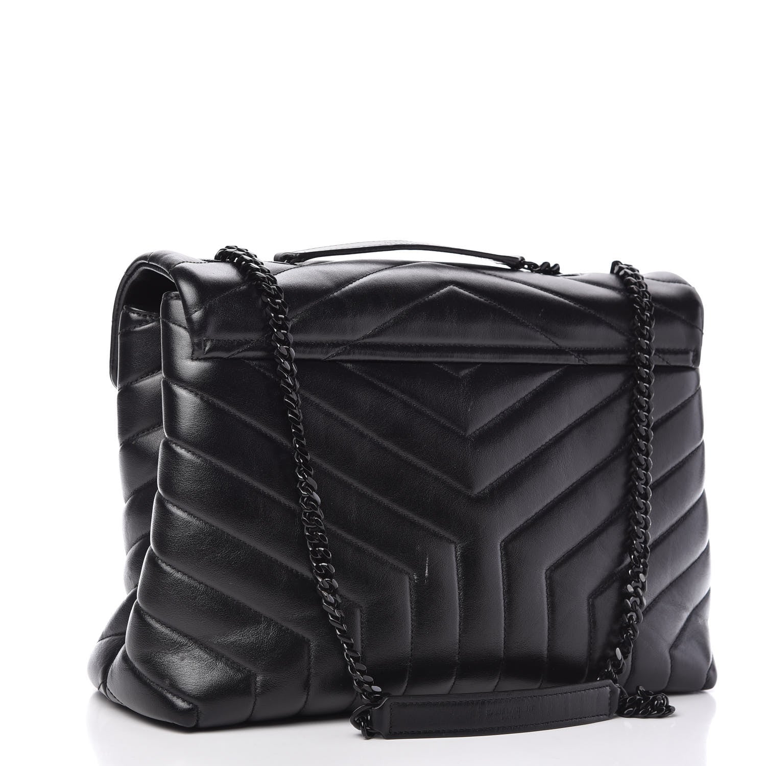 Saint Laurent Calfskin Y Quilted Monogram Medium Loulou Chain Satchel Black 3 of 10