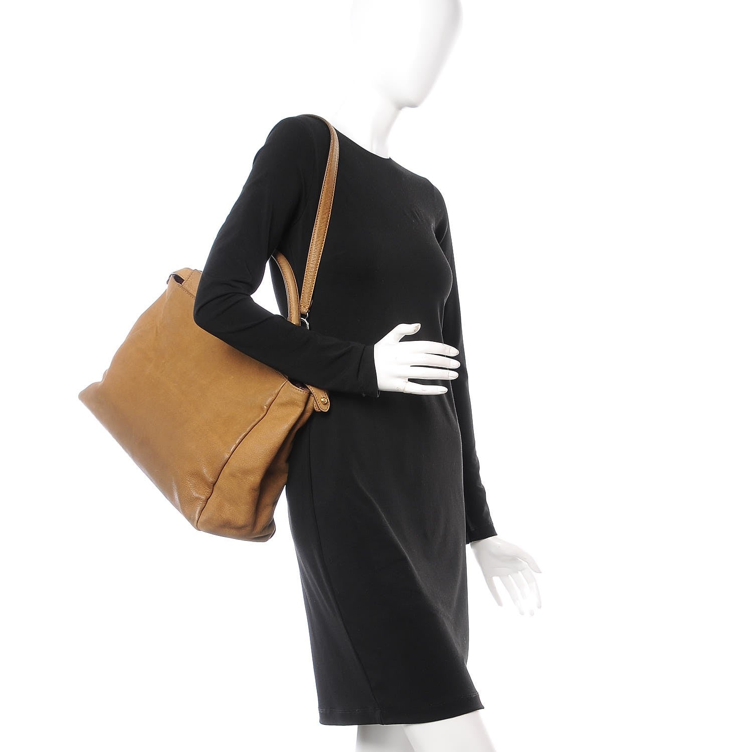 Fendi Nubuck Ayers Large Peekaboo Iconic Satchel Tan 2 of 16
