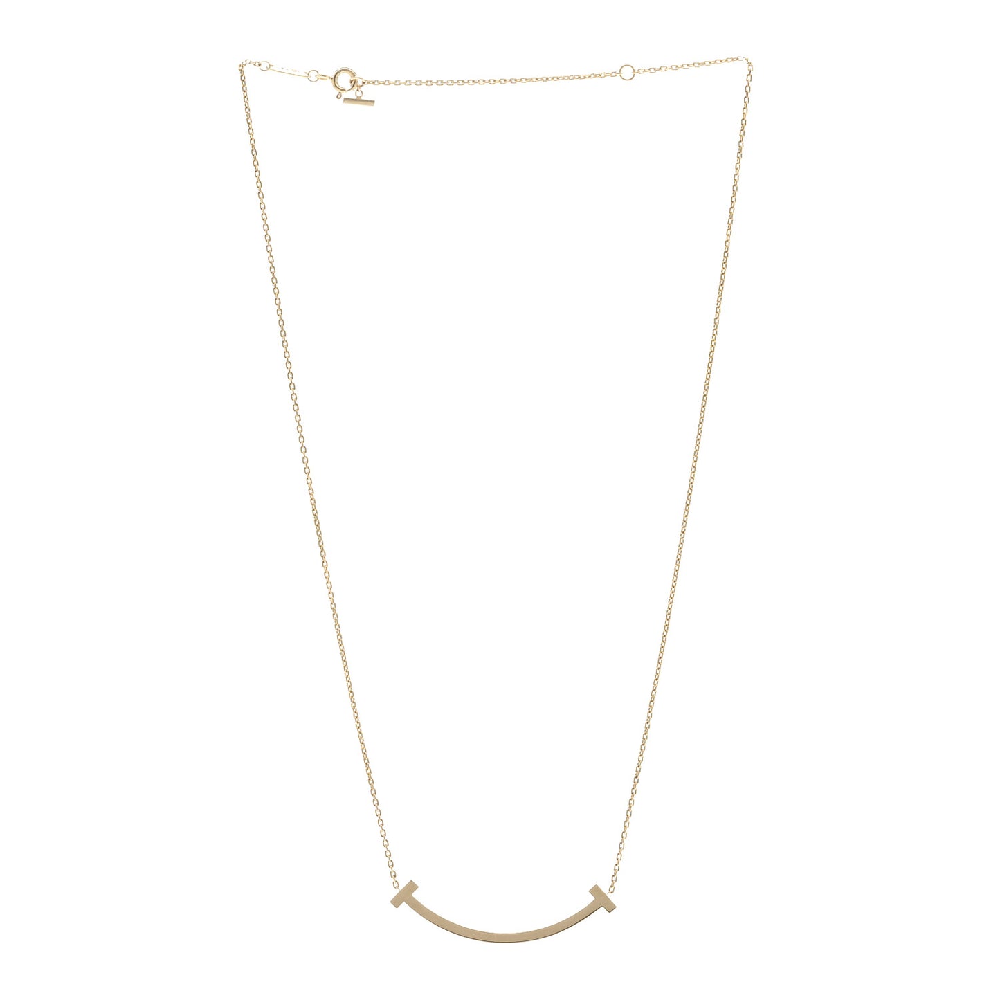18K Yellow Gold Medium T Smile Pendant Necklace