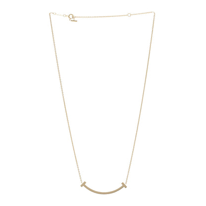 Tiffany 18K Yellow Gold Medium T Smile Pendant Necklace 3 of 4