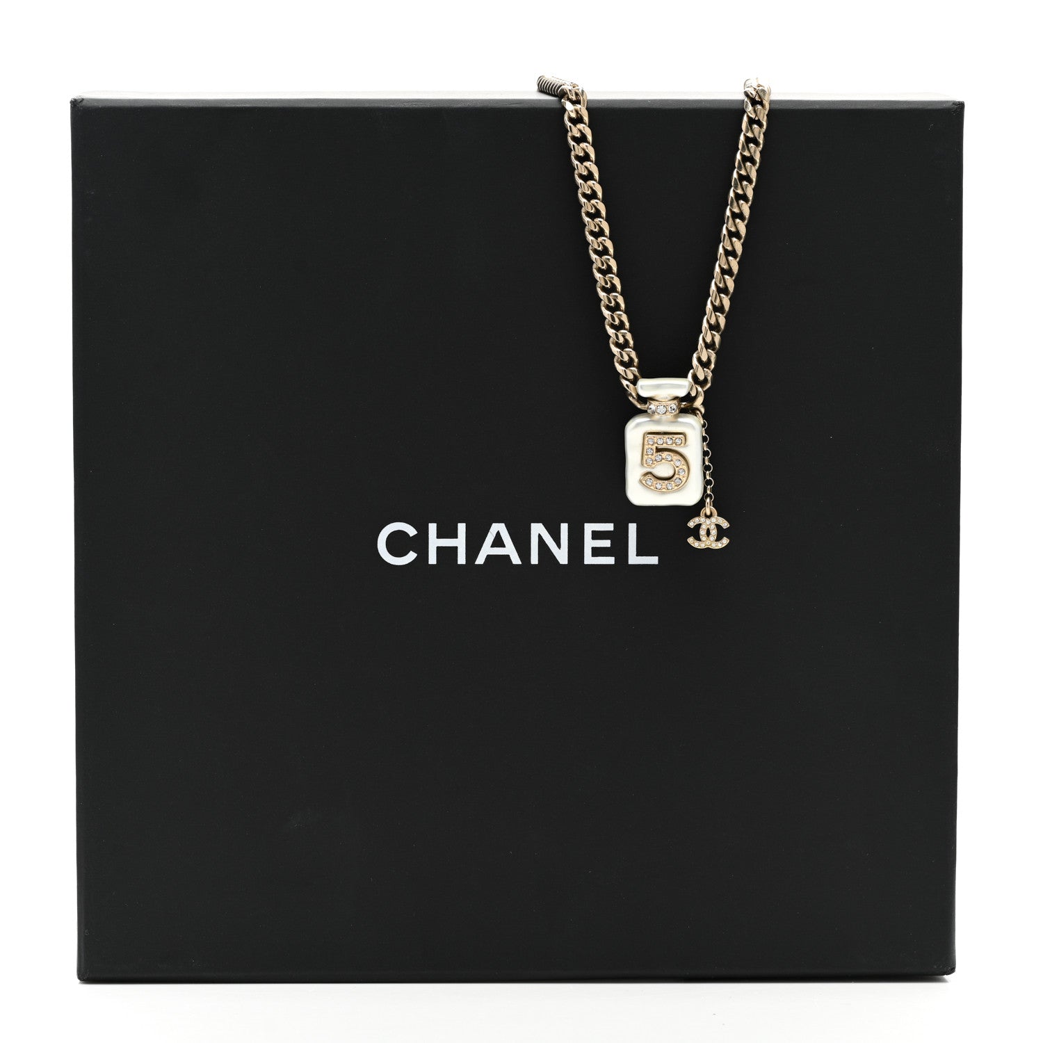 Chanel Resin Crystal CC No 5 Perfume Bottle Necklace 5 of 5