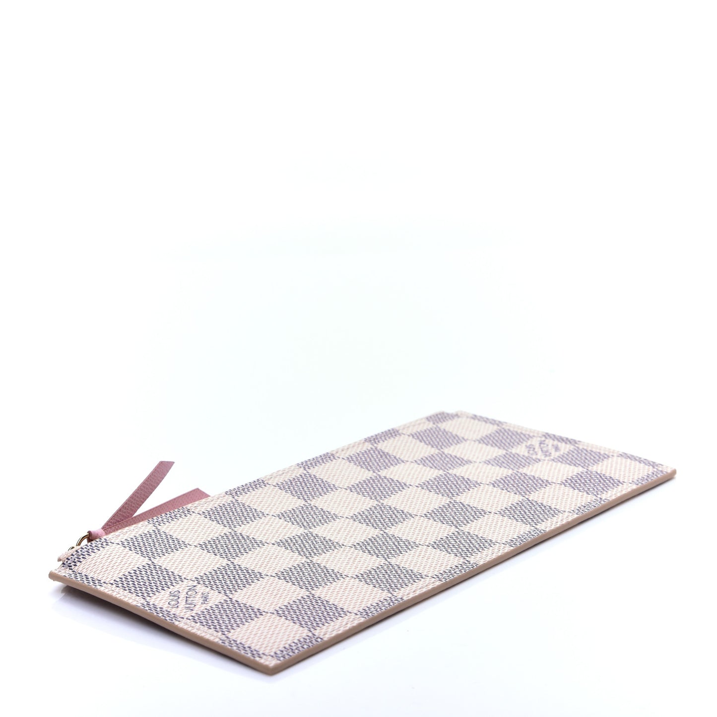 Damier Azur Felicie Chain Wallet Zippered Insert Rose Ballerine
