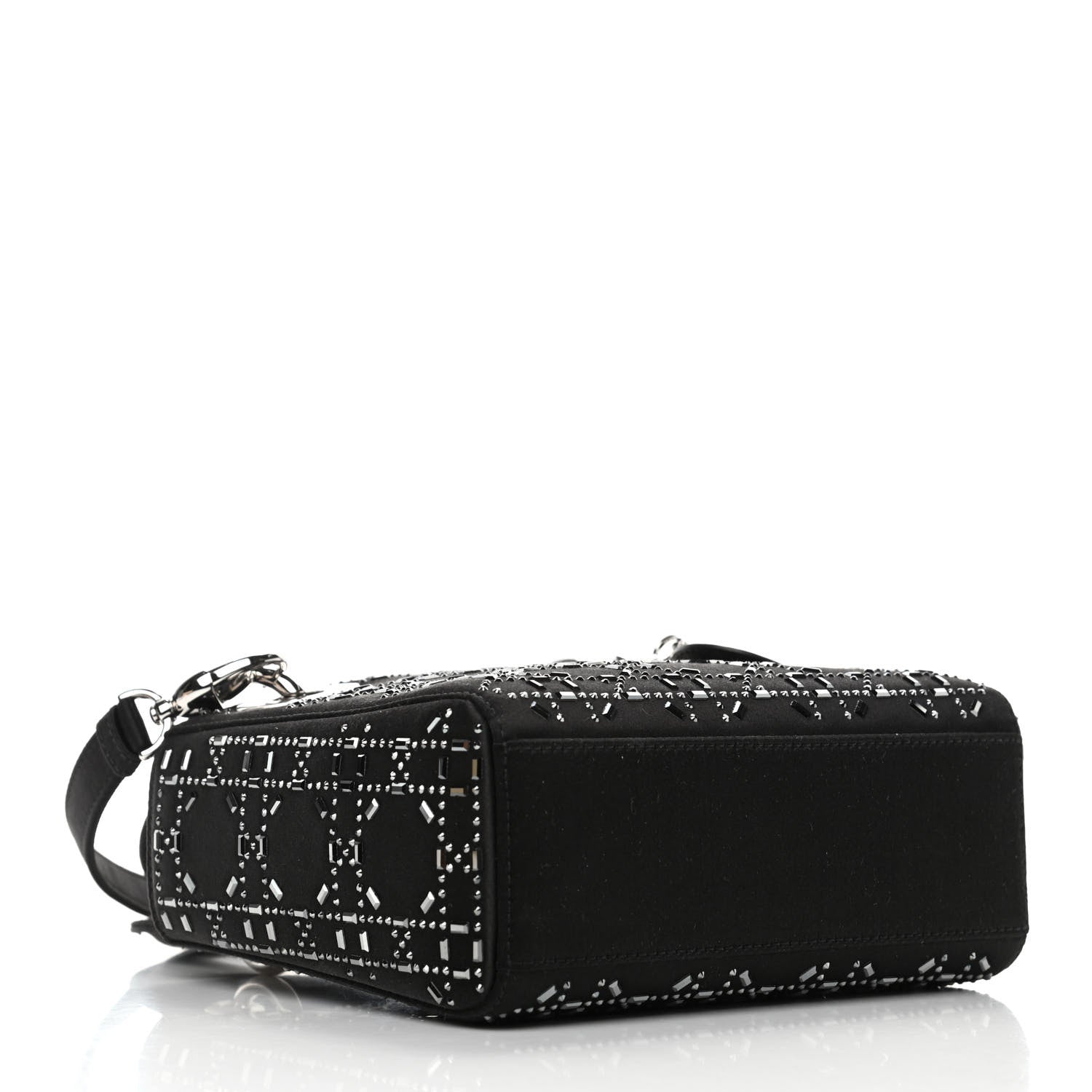 Christian Dior Satin Crystal Cannage Mini Lady Dior Black 3 of 5