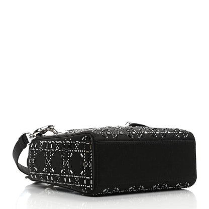 Christian Dior Satin Crystal Cannage Mini Lady Dior Black 3 of 5