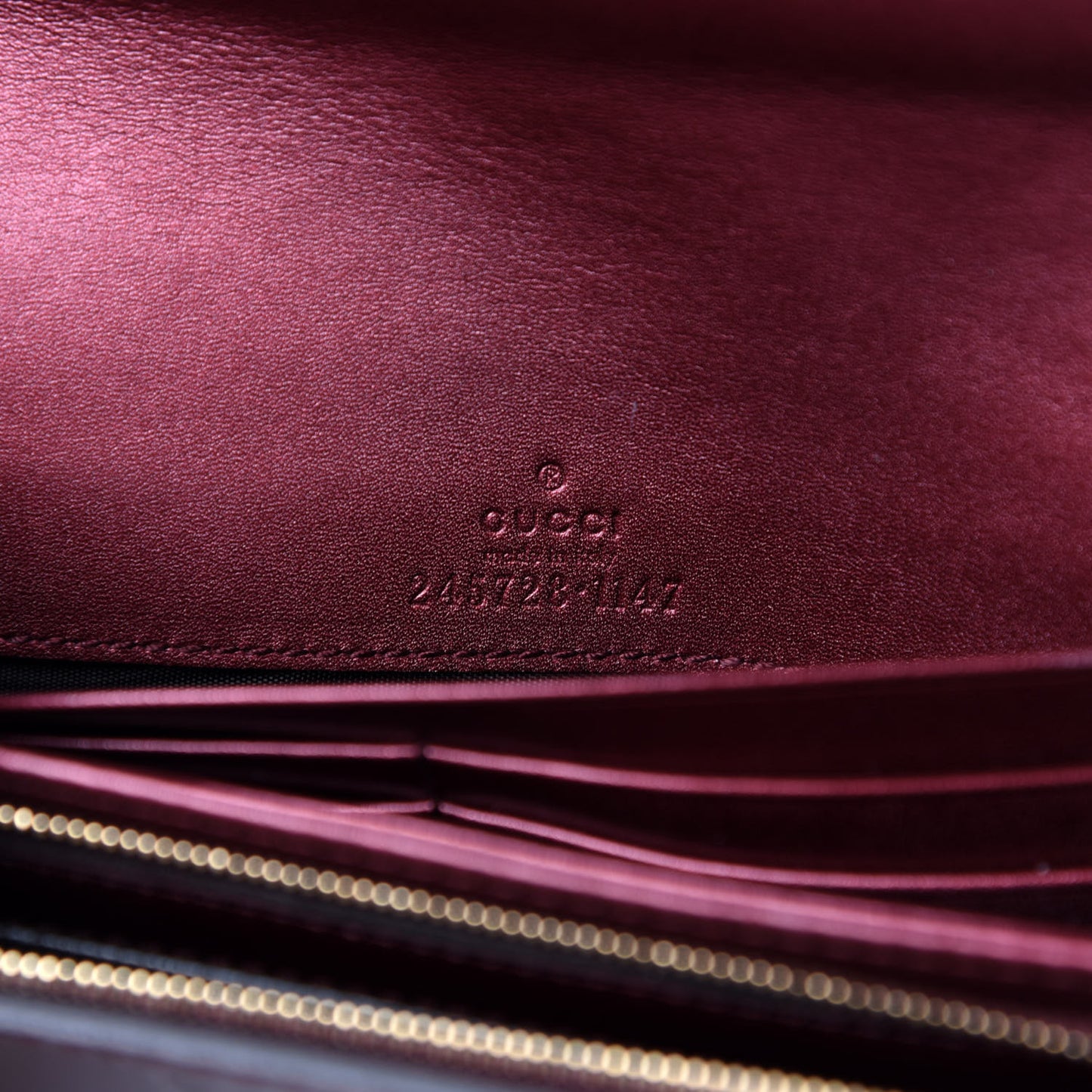 Shine Guccissima Lovely Heart Continental Wallet Scarlatto