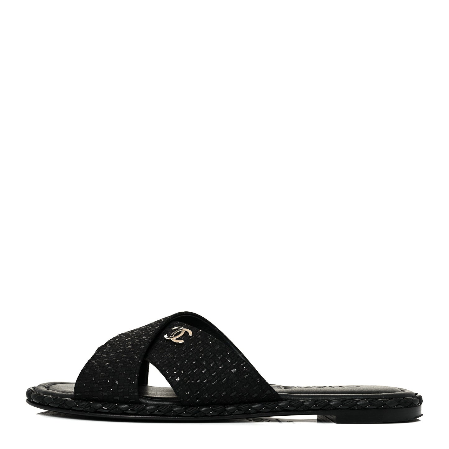 Fabric Mule Sandals 37 Black