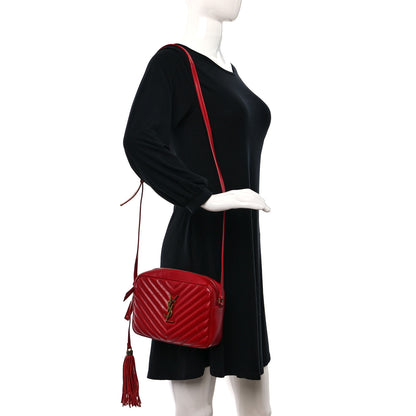 Saint Laurent Calfskin Matelasse Monogram Lou Camera Bag Rouge Eros 2 of 9