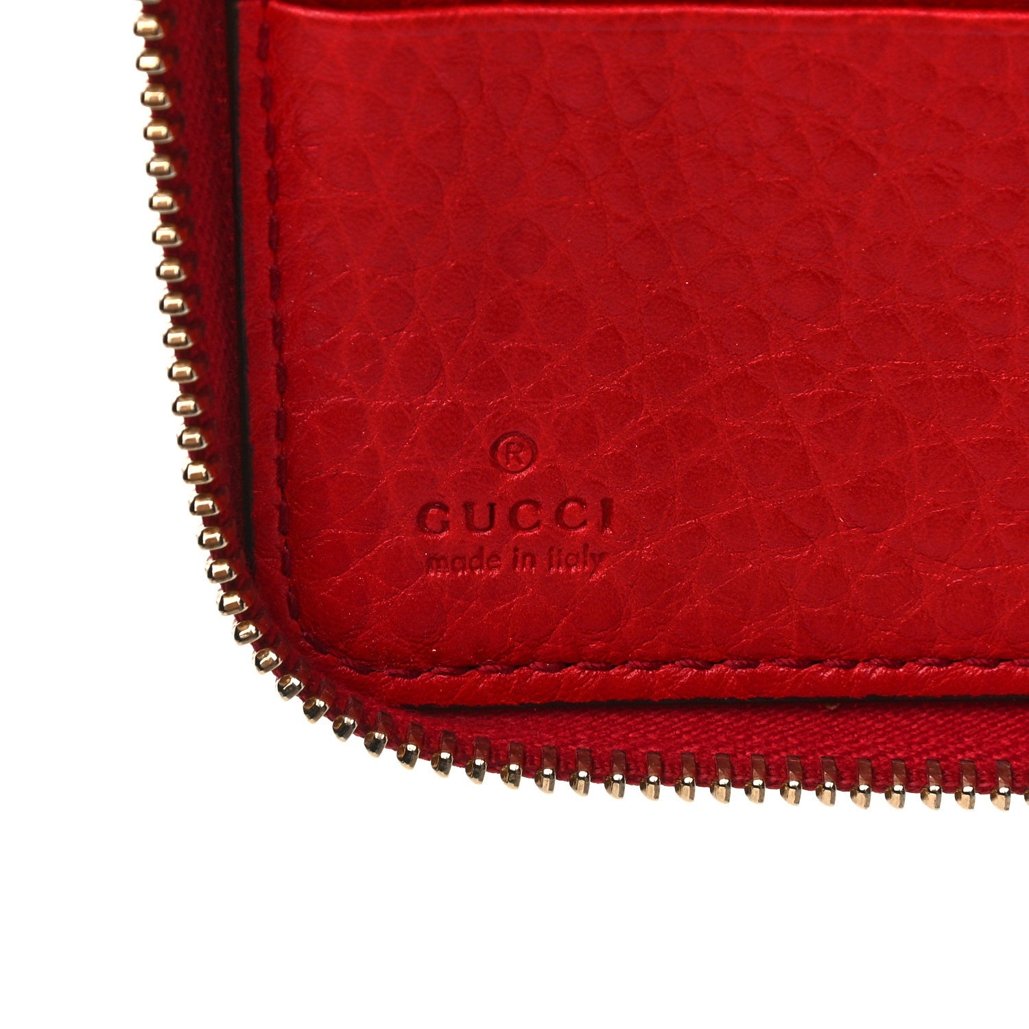 Gucci Pebbled Calfskin Soho Zip Around Wallet Red 6 of 10