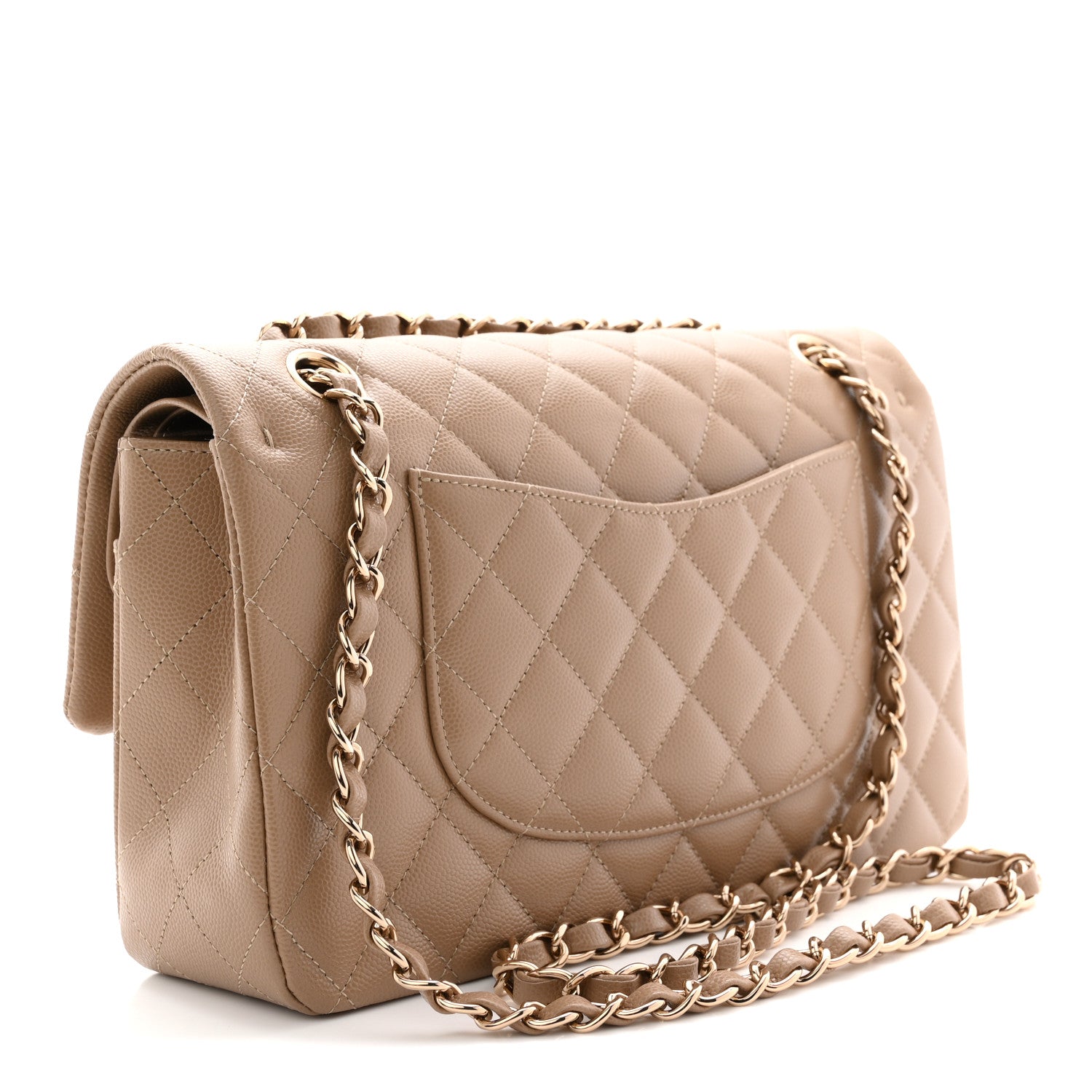 Chanel Caviar Quilted Medium Double Flap Beige 3 of 12