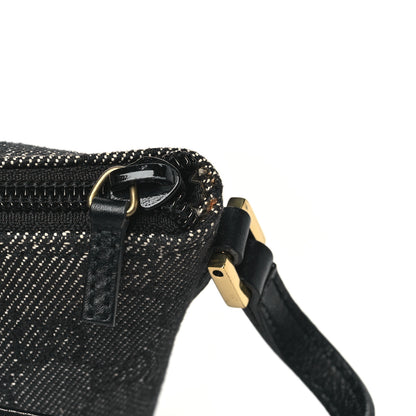 Gucci Denim Monogram Boat Pochette Black 11 of 11