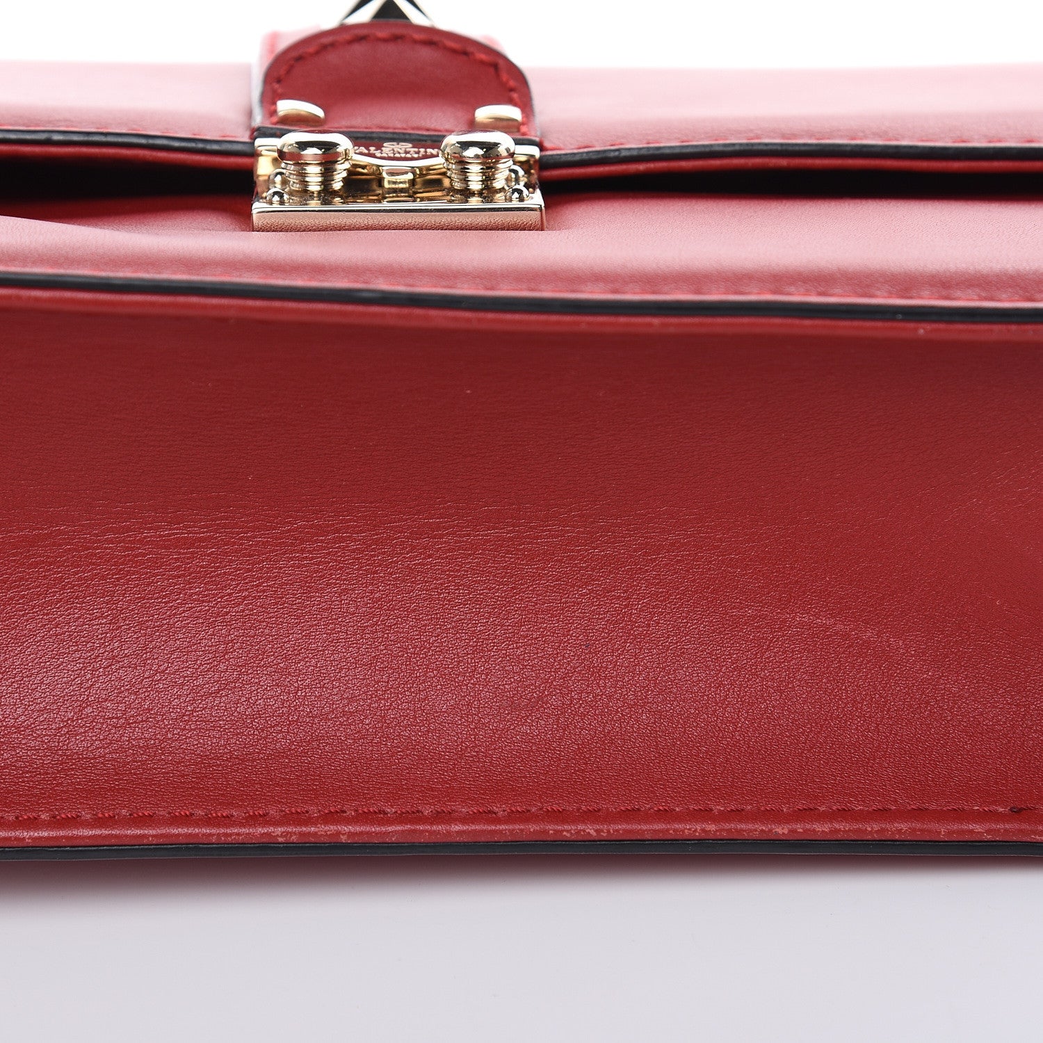 Valentino Garavani Vitello Medium Glam Lock Rockstud Flap Red 9 of 14