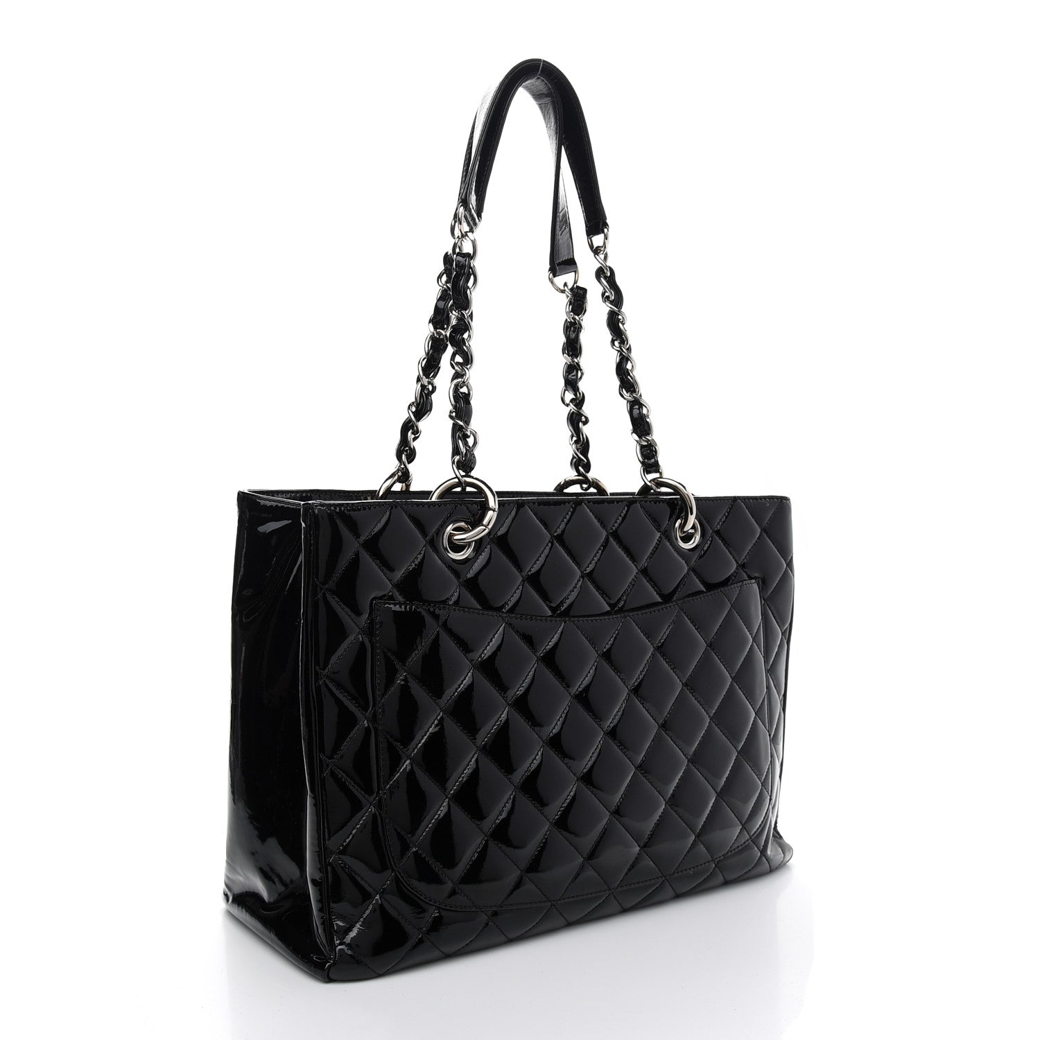 Chanel Patent Grand Shopping Tote GST Black 3 of 10