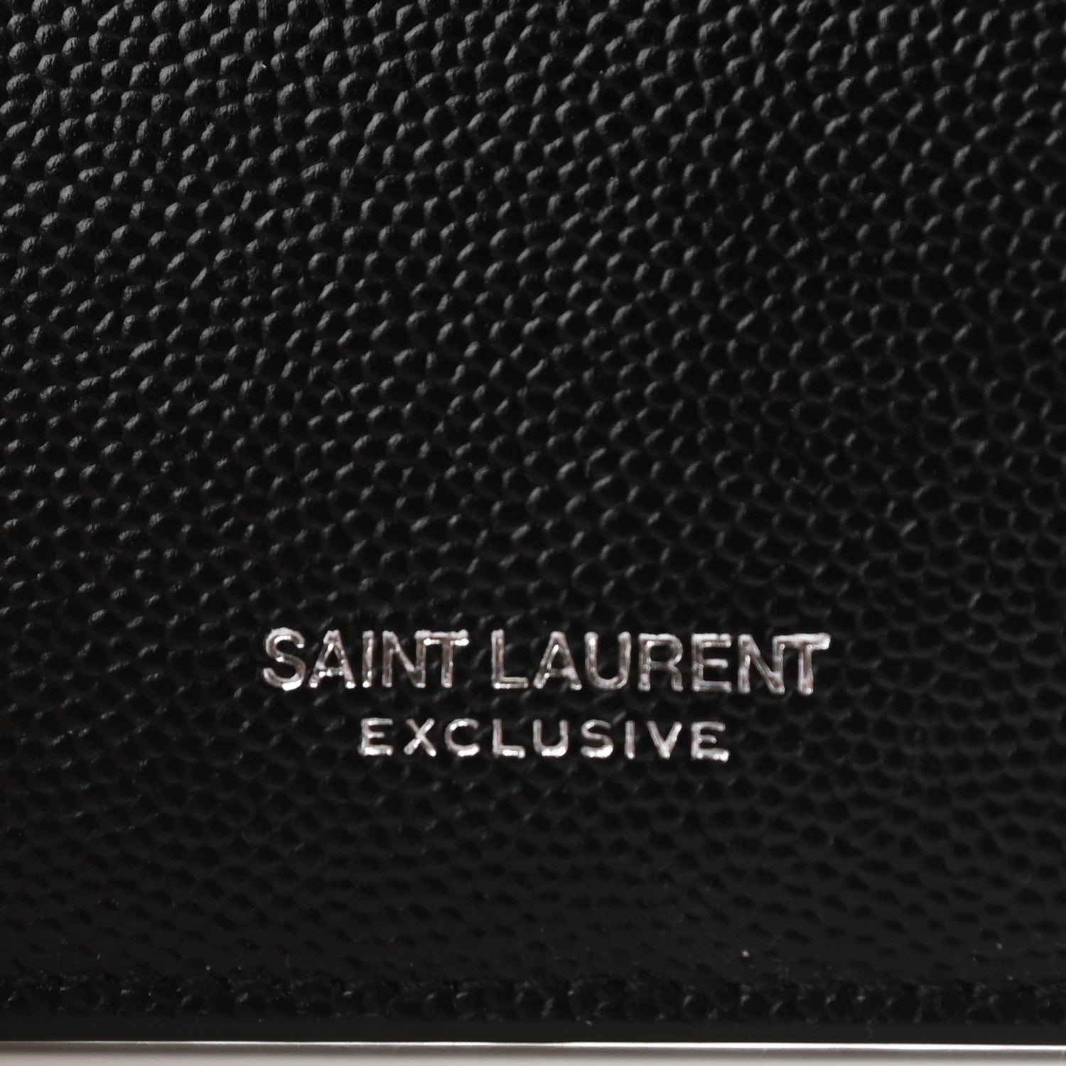 Saint Laurent Grained Calfskin Zip Pouch Card Holder Black 7 of 8