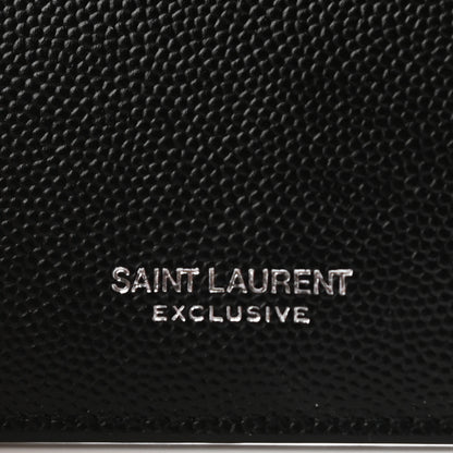 Saint Laurent Grained Calfskin Zip Pouch Card Holder Black 7 of 8