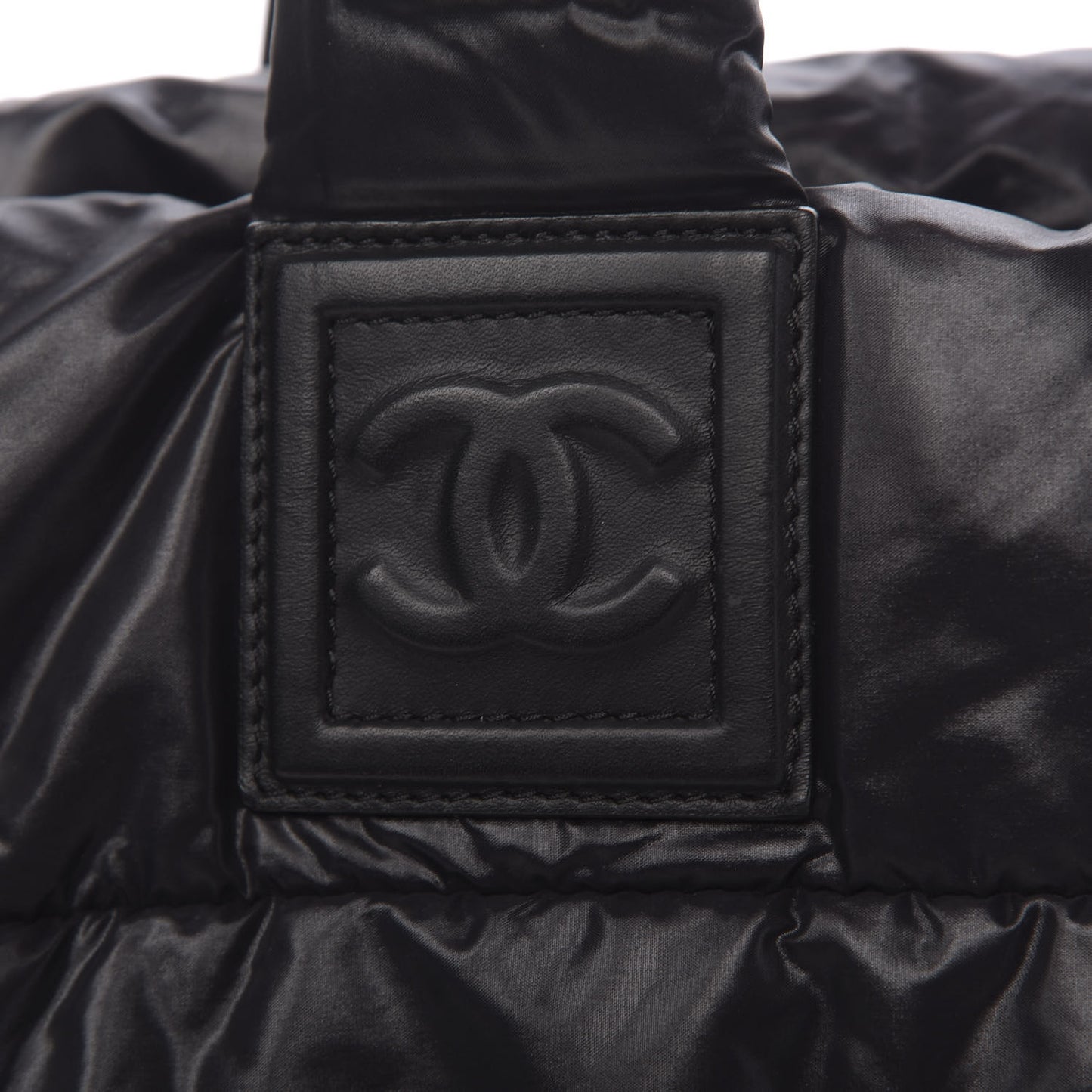 Nylon Quilted Medium Coco Cocoon Reversible Tote Black