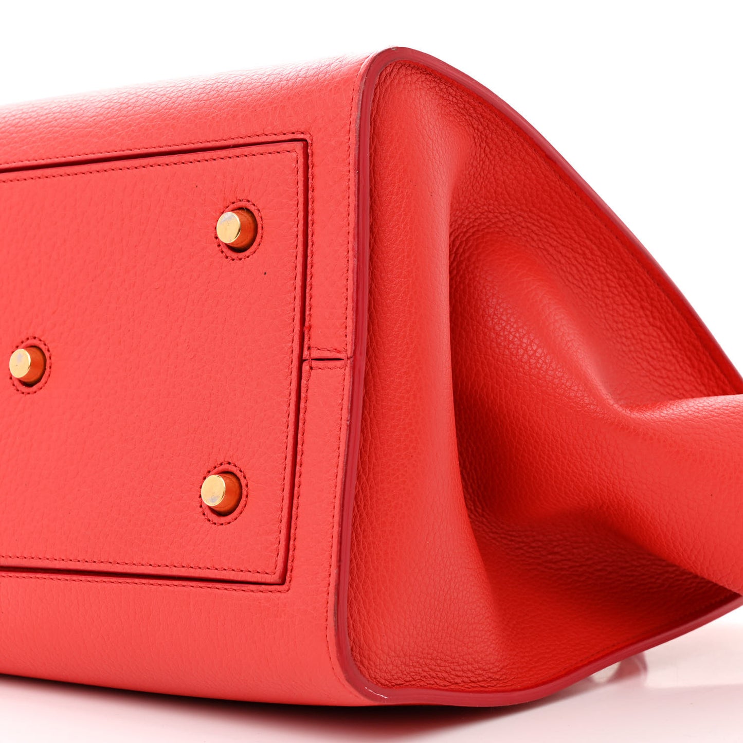 Crisped Calfskin Small Tie Knot Tote Vermillion