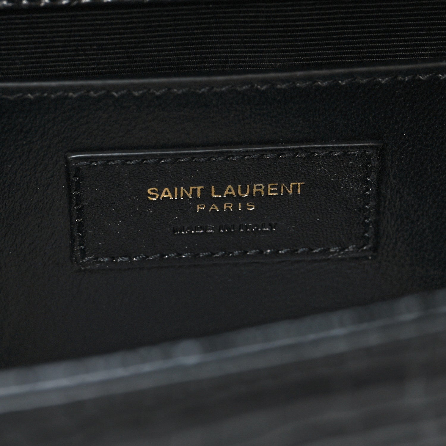 Saint Laurent Calfskin Crocodile Embossed Medium Classic Monogram Kate Tassel Satchel Black 6 of 10