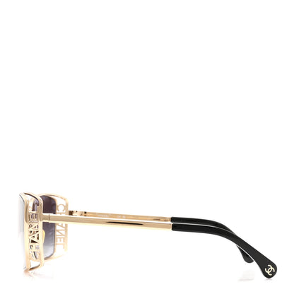 Chanel Metal Logo Square Sunglasses 71542 Black 3 of 7