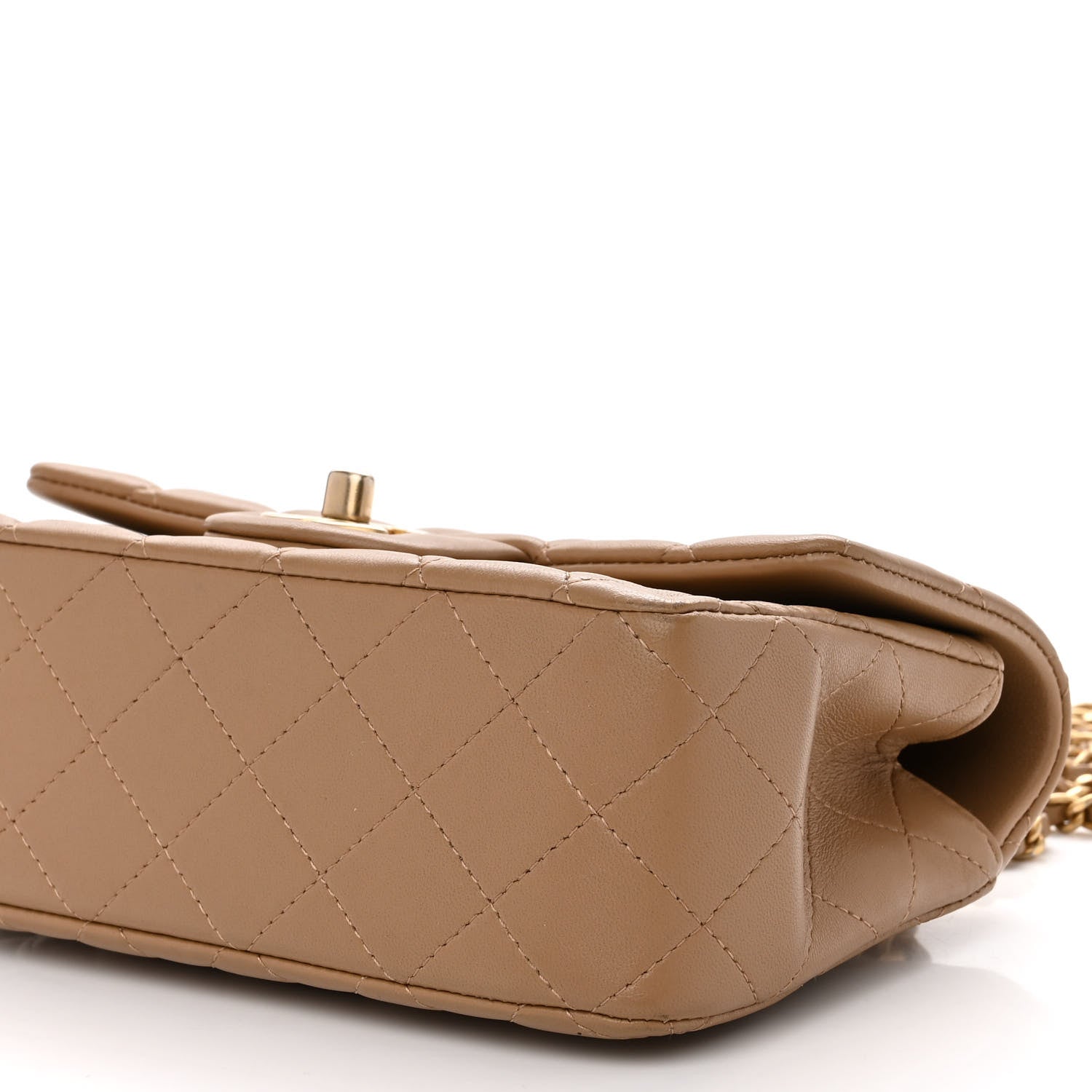 Chanel Lambskin Quilted Metal Mini Top Handle Rectangular Flap Beige 10 of 15