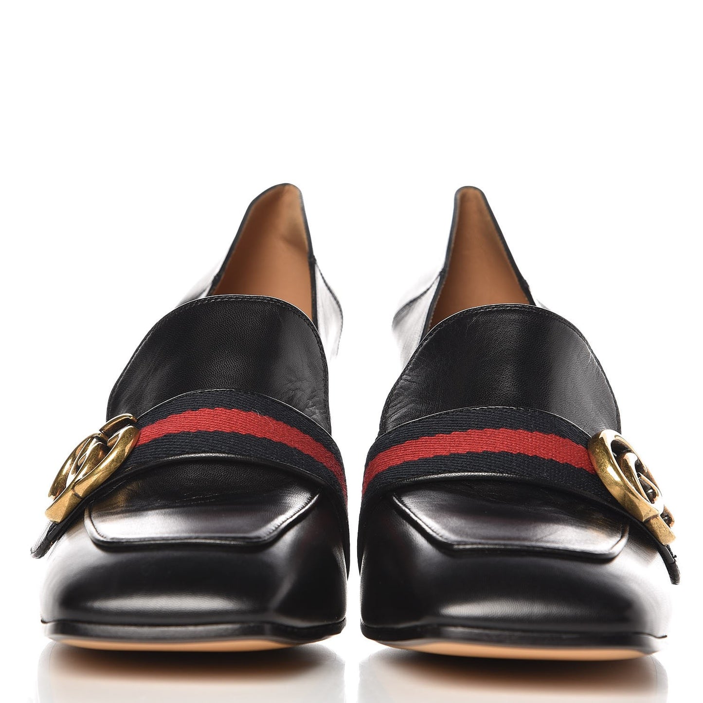 Malaga Kid Web Pearl Embellished Peyton 75mm Loafer Pumps 41 Black
