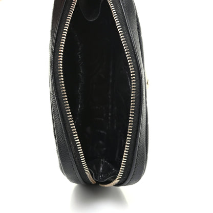 Chanel Caviar Camellia Embossed Small Cosmetic Case Black 5 of 8