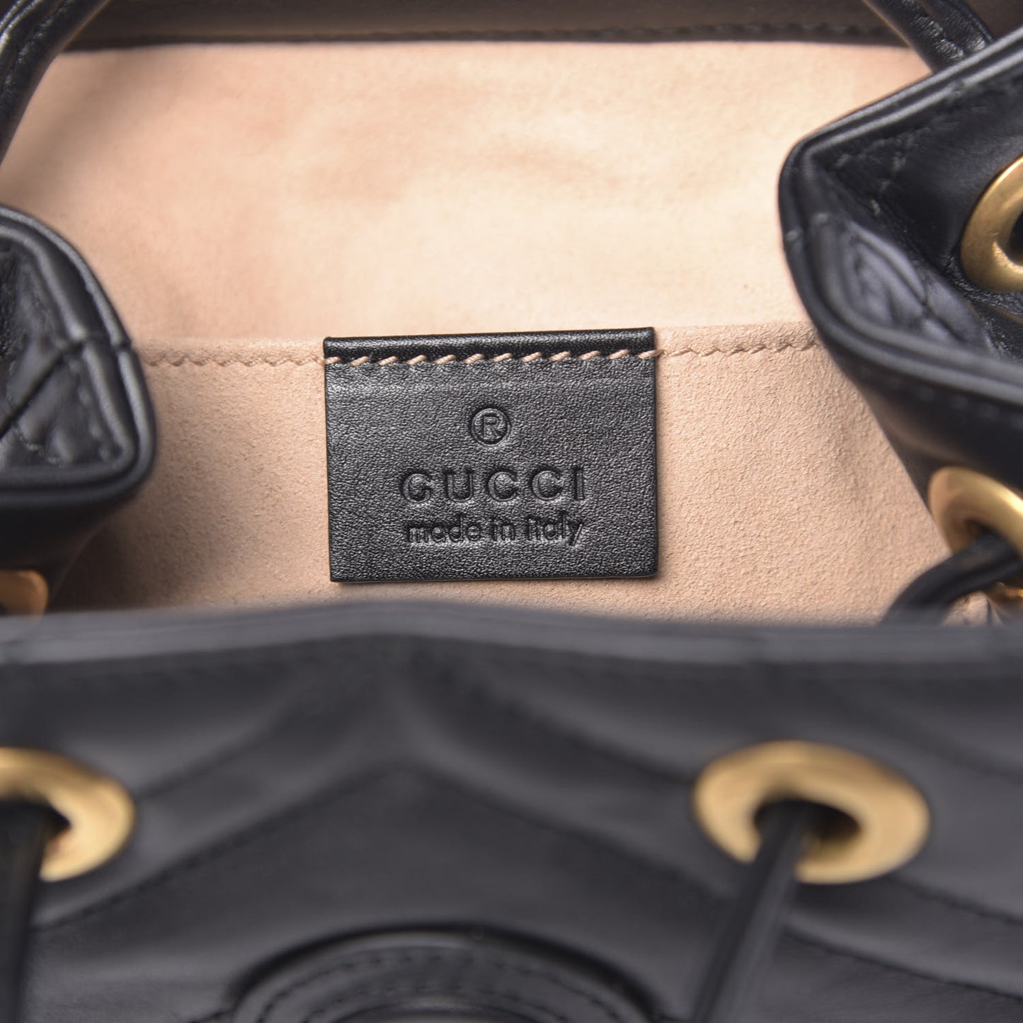 Calfskin Matelasse GG Marmont Flap Backpack Black