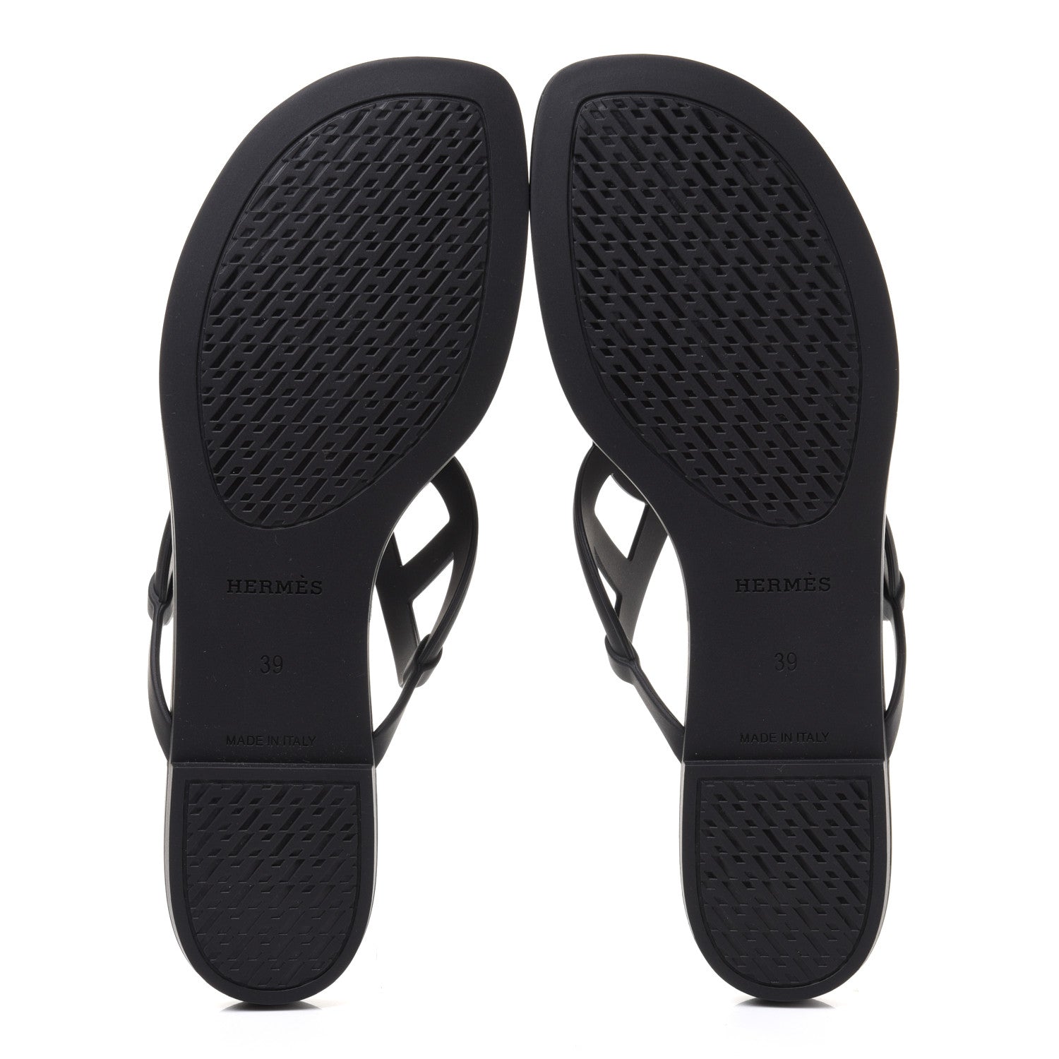 Hermes Rubber Womens Egerie Sandals 39 Black 5 of 8