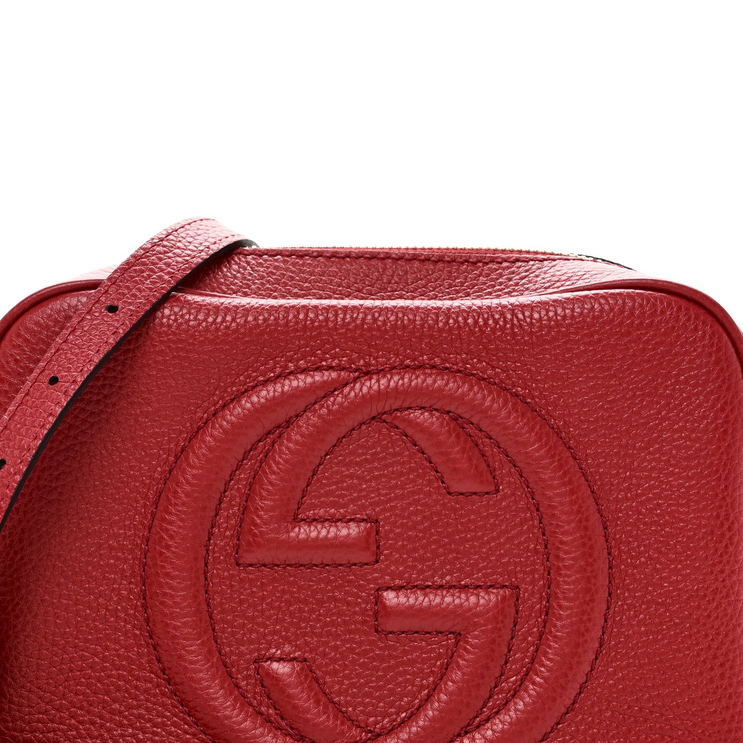 Gucci Pebbled Calfskin Small Soho Disco Bag Vibrant Red 8 of 10