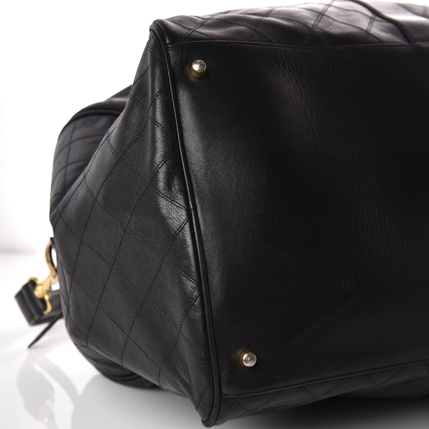 Calfskin Stitched Duffel Bag Black