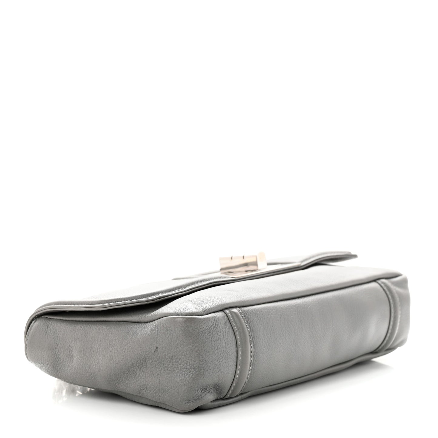 Grained Calfskin Mademoiselle Lock Bijoux Chain Flap Grey