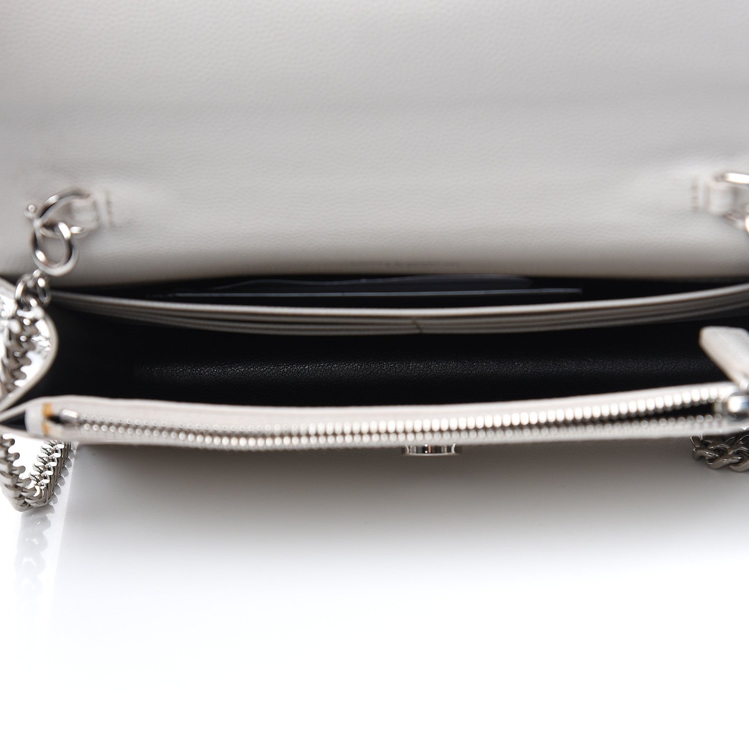 Saint Laurent Grain De Poudre Small Classic Monogram Kate Tassel Chain Wallet Icy White 5 of 10