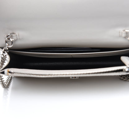 Saint Laurent Grain De Poudre Small Classic Monogram Kate Tassel Chain Wallet Icy White 5 of 10