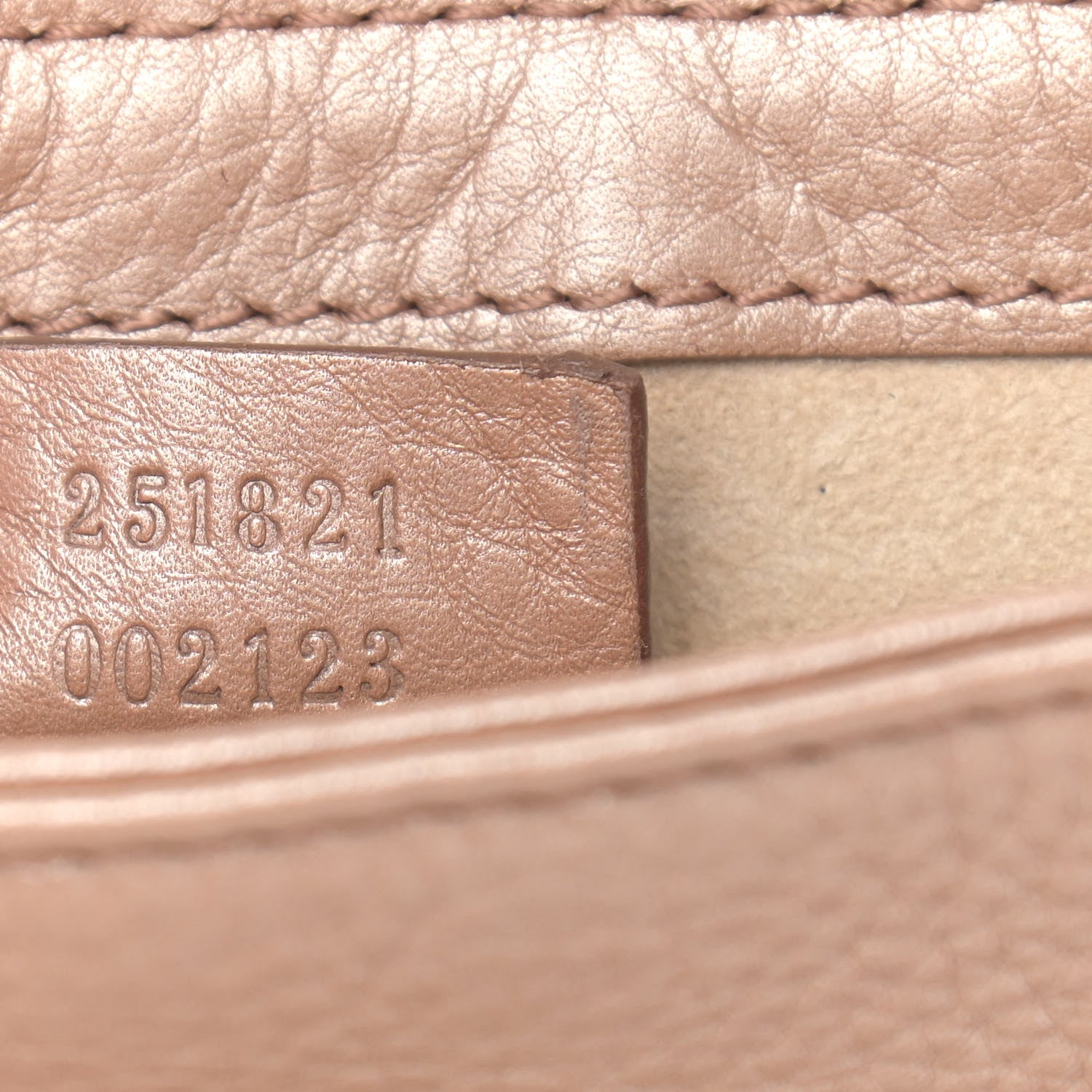 Gucci Pebbled Calfskin Small 1973 Chain Shoulder Bag Champagne 6 of 10