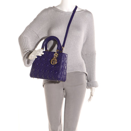 Christian Dior Lambskin Cannage Medium Lady Dior Purple 2 of 8