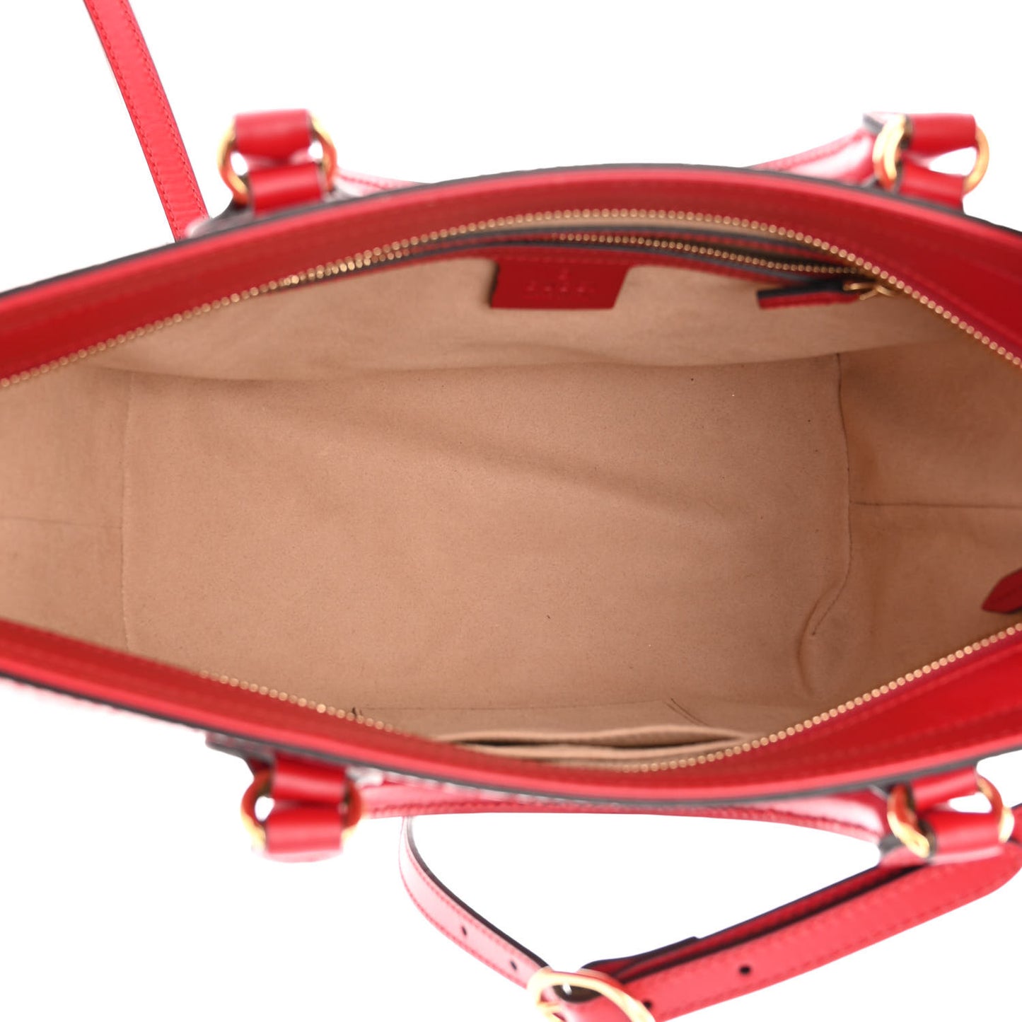 Guccissima Small Zippered Bucket Tote Hibiscus Red