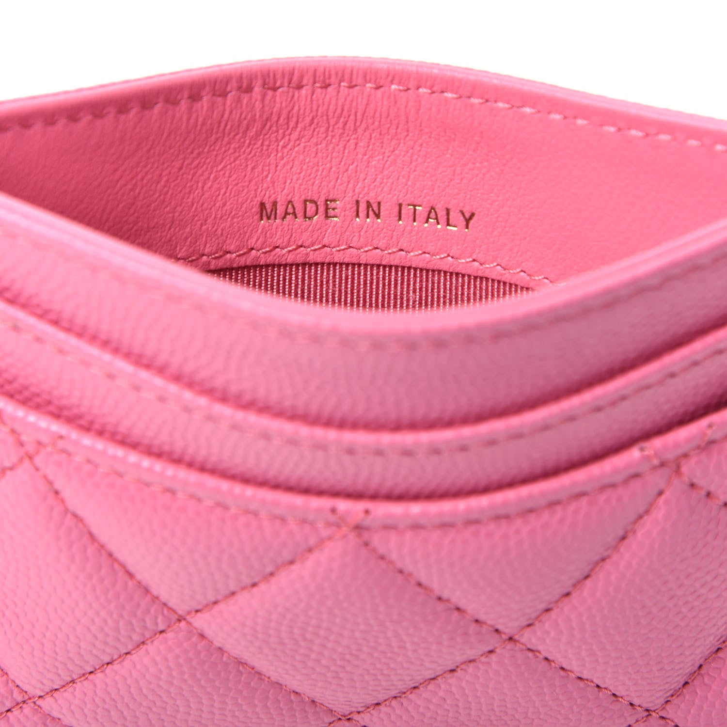 Chanel Caviar Quilted Card Holder Pink 7 of 9