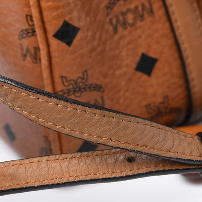 MCM Visetos Dog Bone Boston Bag Cognac 25 of 27