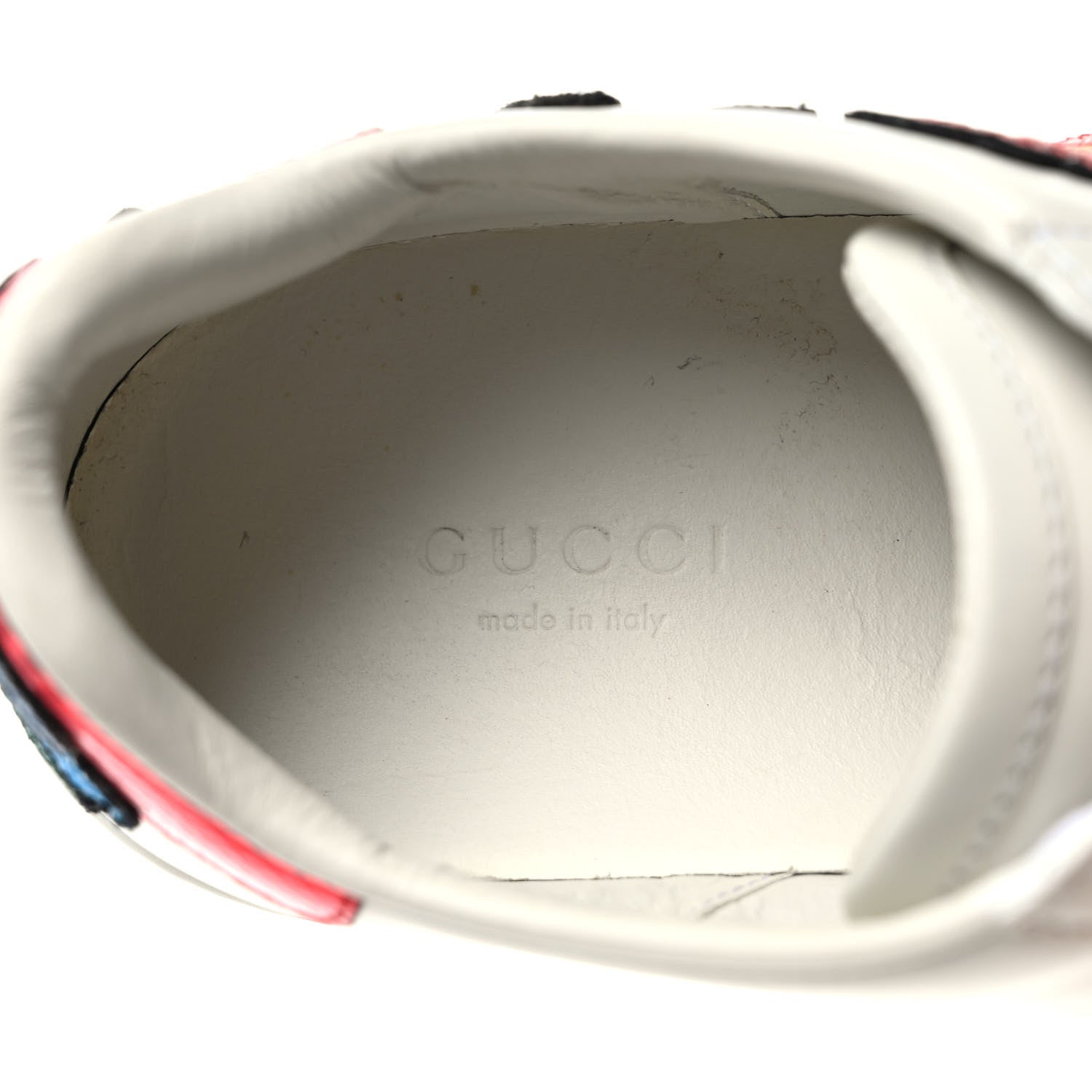 Gucci Calfskin Web Floral Embroidered Womens Ace Sneakers 35.5 White 7 of 9