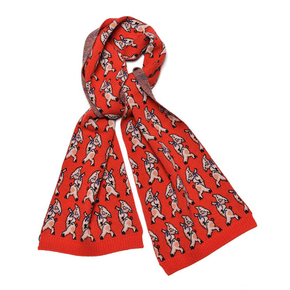Gucci Wool Happy Pig Scarf Flame Pink 1 of 5