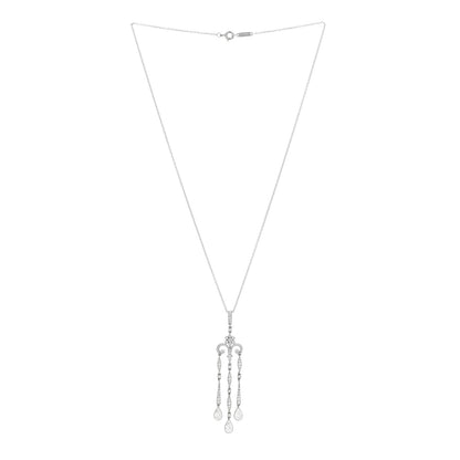 Tiffany Platinum Diamond Legacy Pear Drop Pendant Necklace 3 of 7